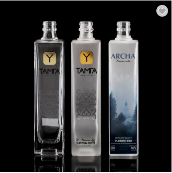glass vodka delicate transparent bottles - china glass bottle factory,custom make glass bottle manuacturer,spirit bottle supplier